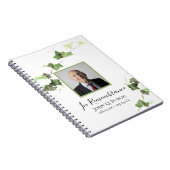グリーンアイビーの水彩画 追悼 参列者記帳帳 ノートブック (右側)