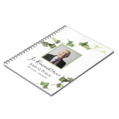 グリーンアイビーウォーターカラー葬儀記念ゲストブック ノートブック (左側)