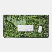 グリーンアイビーハート葉形状自然写真 デスクマット (キーボード&マウス)