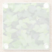 グリーンアイビーボタニカルプリント ガラスコースター (裏面)