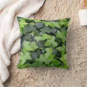 グリーンアイビーボタニカルプリント クッション (ブランケット)
