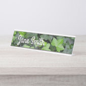 グリーンアイビーボタニカルプリント デスクネームプレート (正面)
