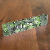 グリーンアイビーボタニカルプリント デスクネームプレート (側面)