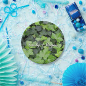 グリーンアイビーボタニカルプリント ペーパープレート (パーティー)