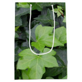 グリーンアイビーボタニカルプリント ミディアムペーパーバッグ (裏面)