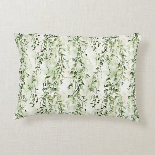グリーンアイビー抽象芸術ジャングルヒョウin tree アクセントクッション (裏面)
