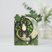 グリーンアイビー自然キャッツキティキャットグリーン葉ズ ポストカード (スタンド正面)