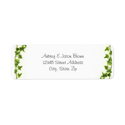 グリーンアイビー – 差出人住所ラベル ラベル (正面)