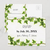グリーンアイビー – RSVPポストカード インビテーションポストカード (正面/裏面)