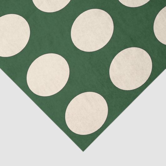 グリーンアイボリー水玉模様 薄葉紙 (詳細)