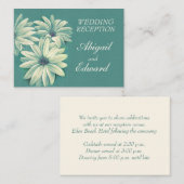 グリーンアイボリー結婚のデイジーアート情報エンクロージャカード エンクロージャーカード (正面/裏面)