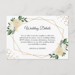 グリーンアイボリー金ゴールドフローラ結婚披露宴詳細 エンクロージャーカード