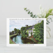 グリーンアイランドの絵画 誕生日招待状 招待状 (スタンド正面)