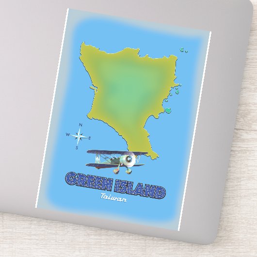 グリーンアイランド台湾の旅行ポスター。 シール (詳細)