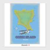 グリーンアイランド台湾の旅行ポスター。 シール (シート)