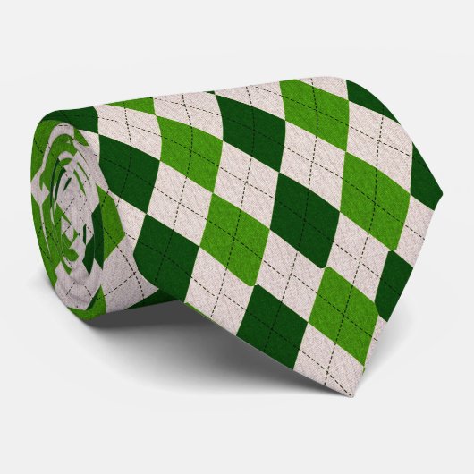 グリーンアイリッシュアーガイル模様 ネクタイ (ロール)