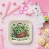 グリーンアイリッシュクローバーセントパトリックズデイ紙プレート ペーパープレート (パーティー)