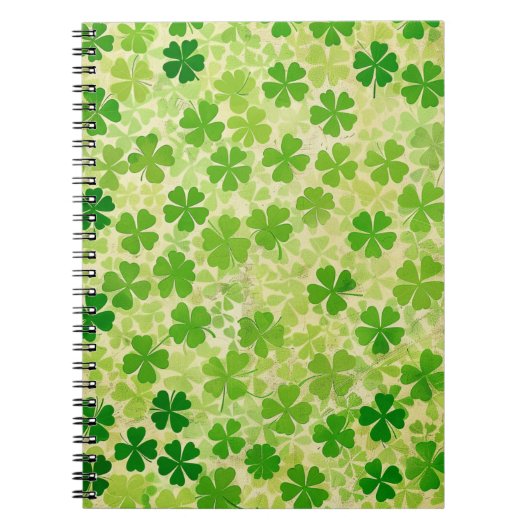 グリーンアイリッシュケルトのクローバーのシャムロック ノートブック (正面)