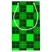 グリーンアイリッシュケルトの格子模様の色合い スモールペーパーバッグ (裏面)