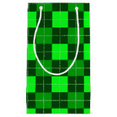 グリーンアイリッシュケルトの格子模様の色合い スモールペーパーバッグ (正面)