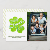 グリーンアイリッシュケルト系シャムロックセントパトリックの日写真 シーズンカード (正面/裏面)