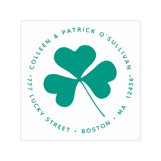 グリーンアイリッシュシャムロックフローラクローバー セルフインキングスタンプ (デザイン)