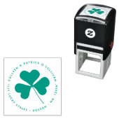 グリーンアイリッシュシャムロックフローラクローバー セルフインキングスタンプ (インサイチュ)
