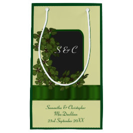 グリーンアイリッシュシャムロパーソナライズされた結婚ック スモールペーパーバッグ