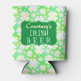 グリーンアイリッシュシャームロックSt patricksウォーターカラービール 缶クーラー