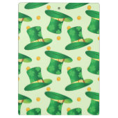 グリーンアイリッシュハットパターンセントパトリックの日デザイン クリップボード (裏面)