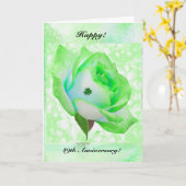 グリーンアイリッシュバラと記念日! カード (黄色い花)