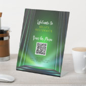 グリーンアイリッシュパブメニューレストランQRコードテーブルサイン 台座サイン (インサイチュ)