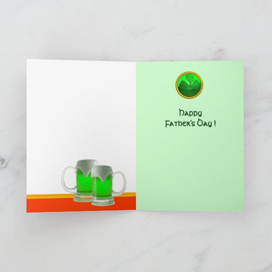 グリーンアイリッシュビールのお父さんの日猫 カード (内部)