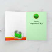 グリーンアイリッシュビールを飲むセントパトリックのデイキャット カード (内部)