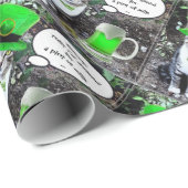 グリーンアイリッシュビールを飲むセントパトリックのデイキャット ラッピングペーパー (ロールコーナー)