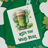 グリーンアイリッシュビールクローバーおもしろいSt patricks dayカード 案内状