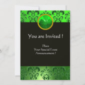 グリーンアイリッシュビールセントパトリックの日パーティーを持つ猫 招待状 (裏面)