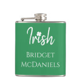 グリーンアイリッシュフォーリーフクローバーSt patricks day フラスク (正面)
