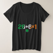 グリーンアイリッシュユニティ26 + 6 = 1聖パディーデイアイルランド プラスサイズTシャツ (デザイン正面)