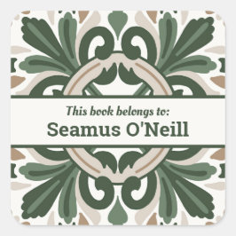 グリーンアイリッシュ影響デザイン パーソナライズされた スクエアシール