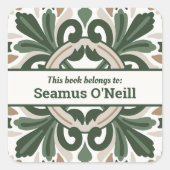 グリーンアイリッシュ影響デザイン パーソナライズされた スクエアシール (正面)