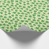 グリーンアイリッシュ3葉クローバーパターン ラッピングペーパー (角)