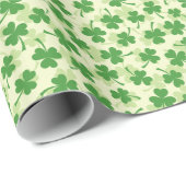 グリーンアイリッシュ3葉クローバーパターン ラッピングペーパー (ロールコーナー)