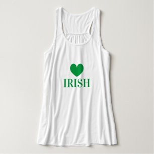グリーンアイルランドハートSt patricks day女子tシャツ タンクトップ