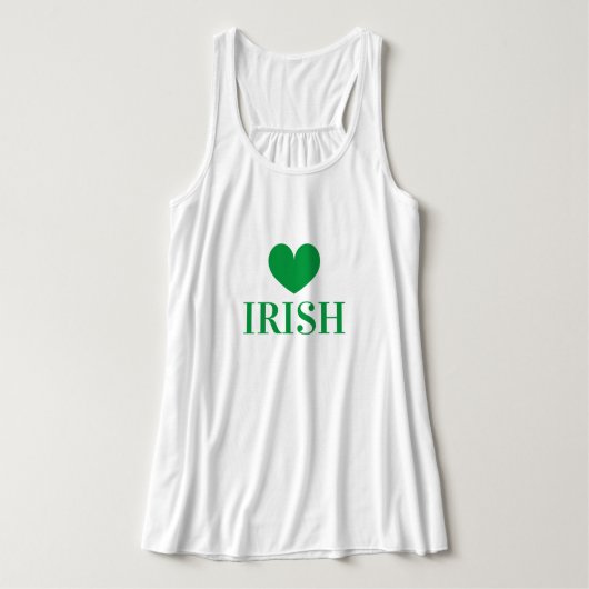 グリーンアイルランドハートSt patricks day女子tシャツ タンクトップ (デザイン正面)
