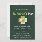 グリーンアイルランド国旗のシャムロックSt patricks day 招待状 (正面)