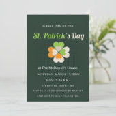 グリーンアイルランド国旗のシャムロックSt patricks day 招待状 (スタンド正面)