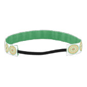 グリーンアクアオレンジマかわいらしダラパターンぼほ アスレチックヘッドバンド (裏面)