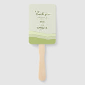 グリーンアクアグラディエントパステル結婚式の引き出物 モダン ハンドファン (裏面)