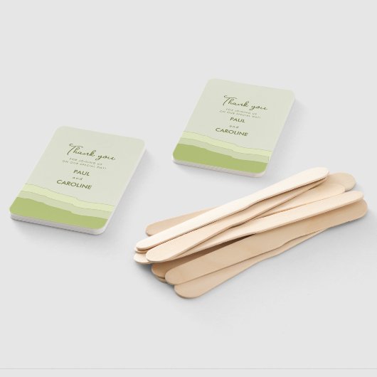 グリーンアクアグラディエントパステル結婚式の引き出物 モダン ハンドファン (組立なし)